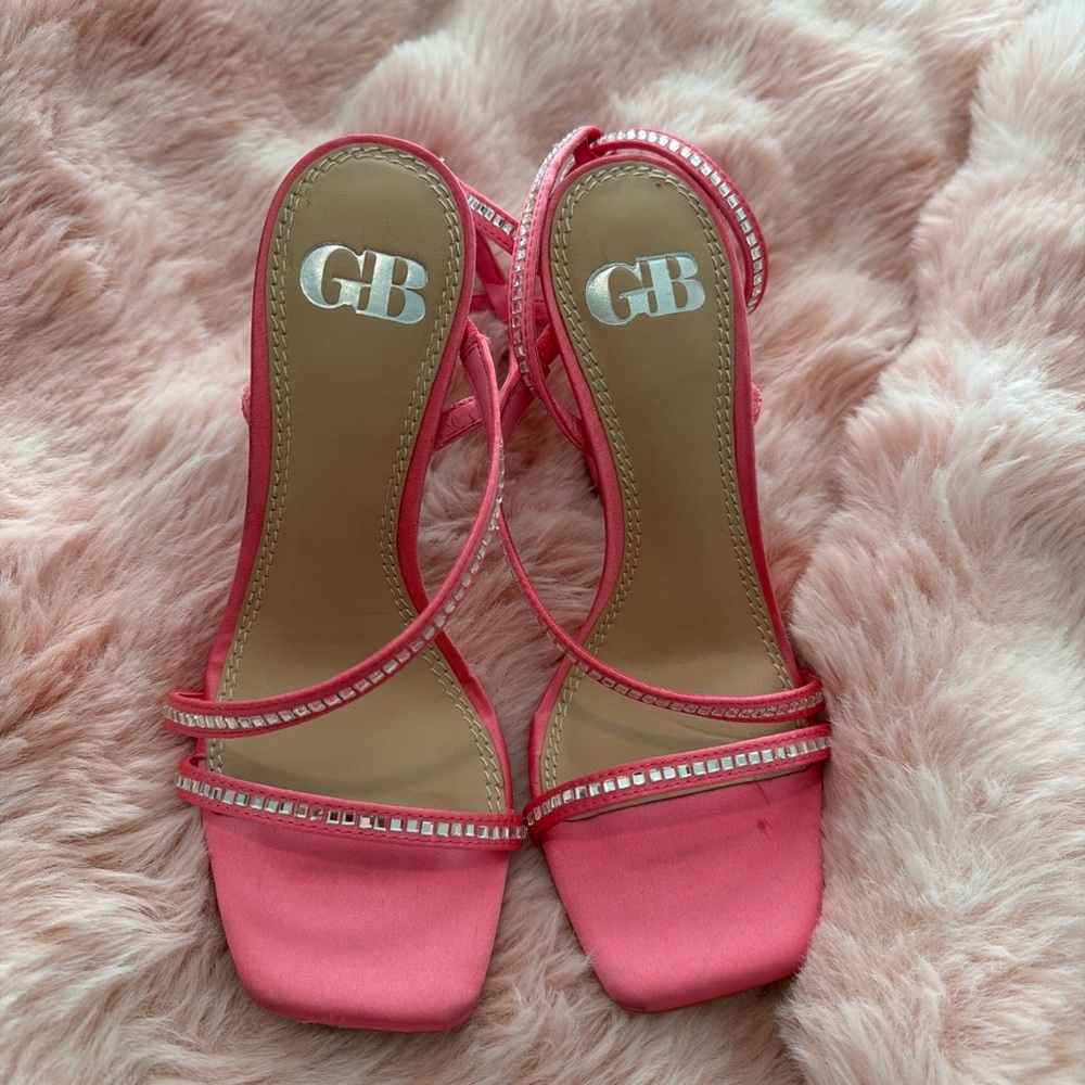 Gianni Bini Hot Pink Rhinestone Strappy Heels